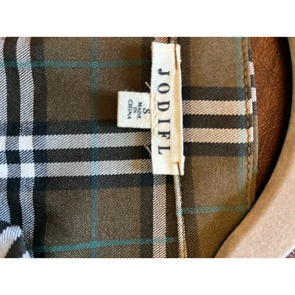 0247 NWOT Size Small **Jodifil** Green Plaid Shirt Dress. - Picture 9 of 14